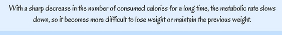 no sharp decrease in calories!